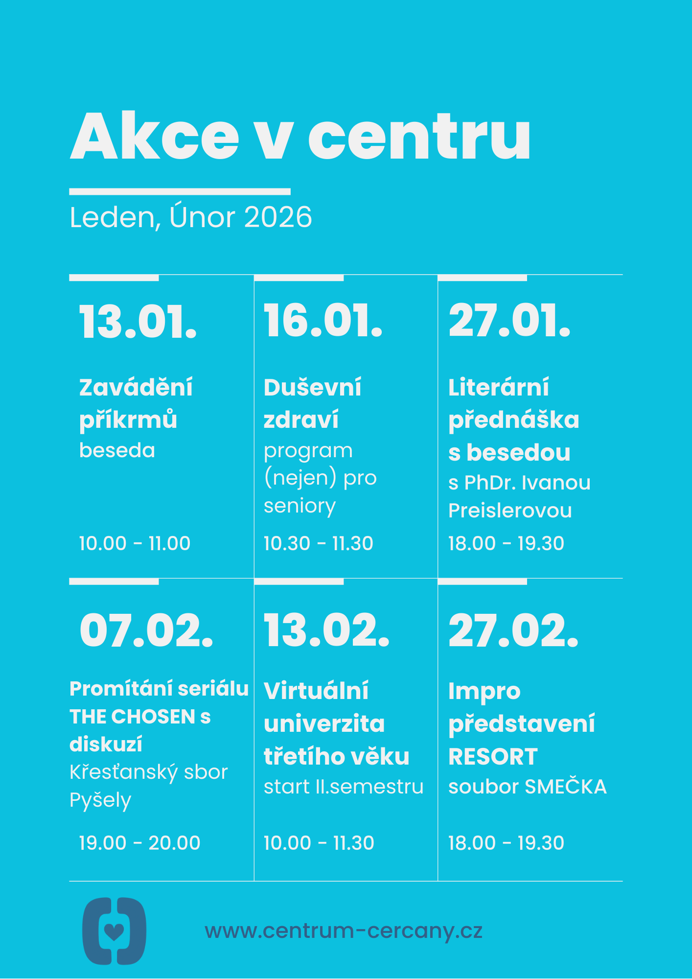 Akce v centru Leden, Únor 2026 (1)